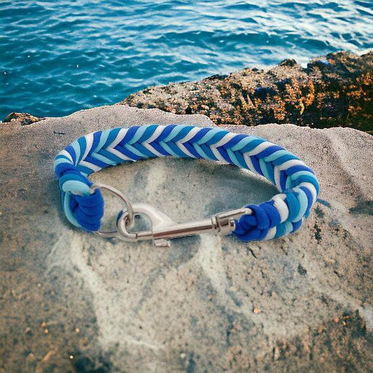 Peppermint - Handmade Paracord Dog Collar - Small 9-12" / Nickel / Normal Clasp