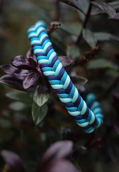 Aira Force Braided - Handmade Paracord Dog Collar. - Small 9-12" / Nickel / Normal Clasp