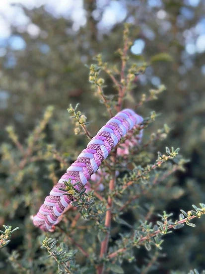 Sugarplum Fairy Braided - Handmade Paracord Dog Collar - Small 9-12" / Nickel / Normal Clasp