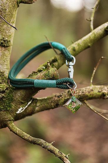 Double Layer Collar - Handmade Paracord Dog Collar - 12-16" / Nickel / Normal Clasp