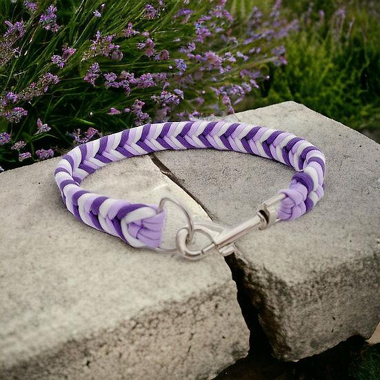 Parma Violets - Handmade Paracord Dog Collar - Small 9-12" / Nickel / Normal Clasp