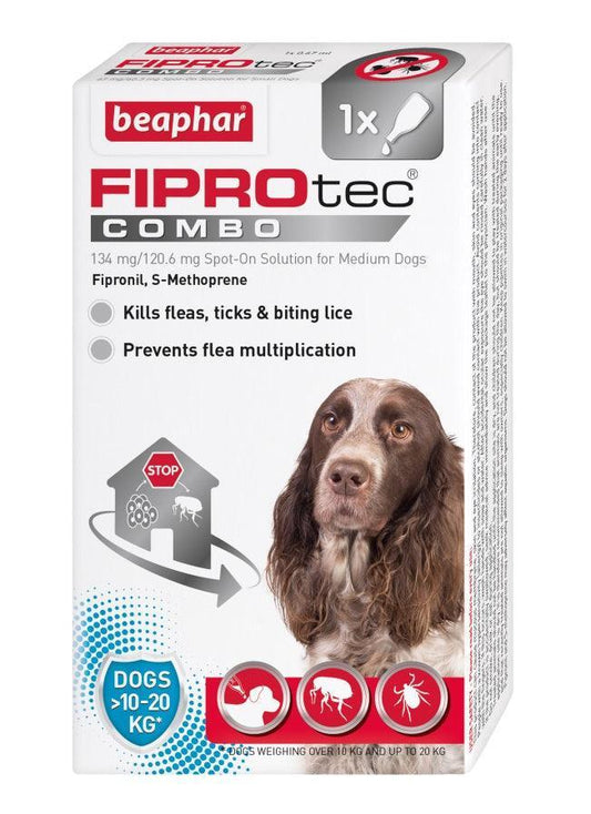 Beaphar FIPROtec COMBO Flea and Tick Spot On for Medium Dogs 1 pipette