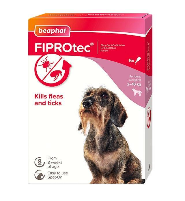 Beaphar FIPROtec Flea and Tick Spot On for Small Dogs (2-10kg) 6 pipettes