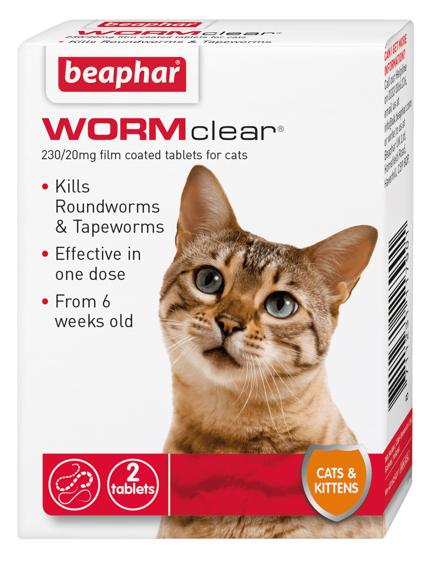 Beaphar WORMclear Worming Tablets for Cats 2 tablets
