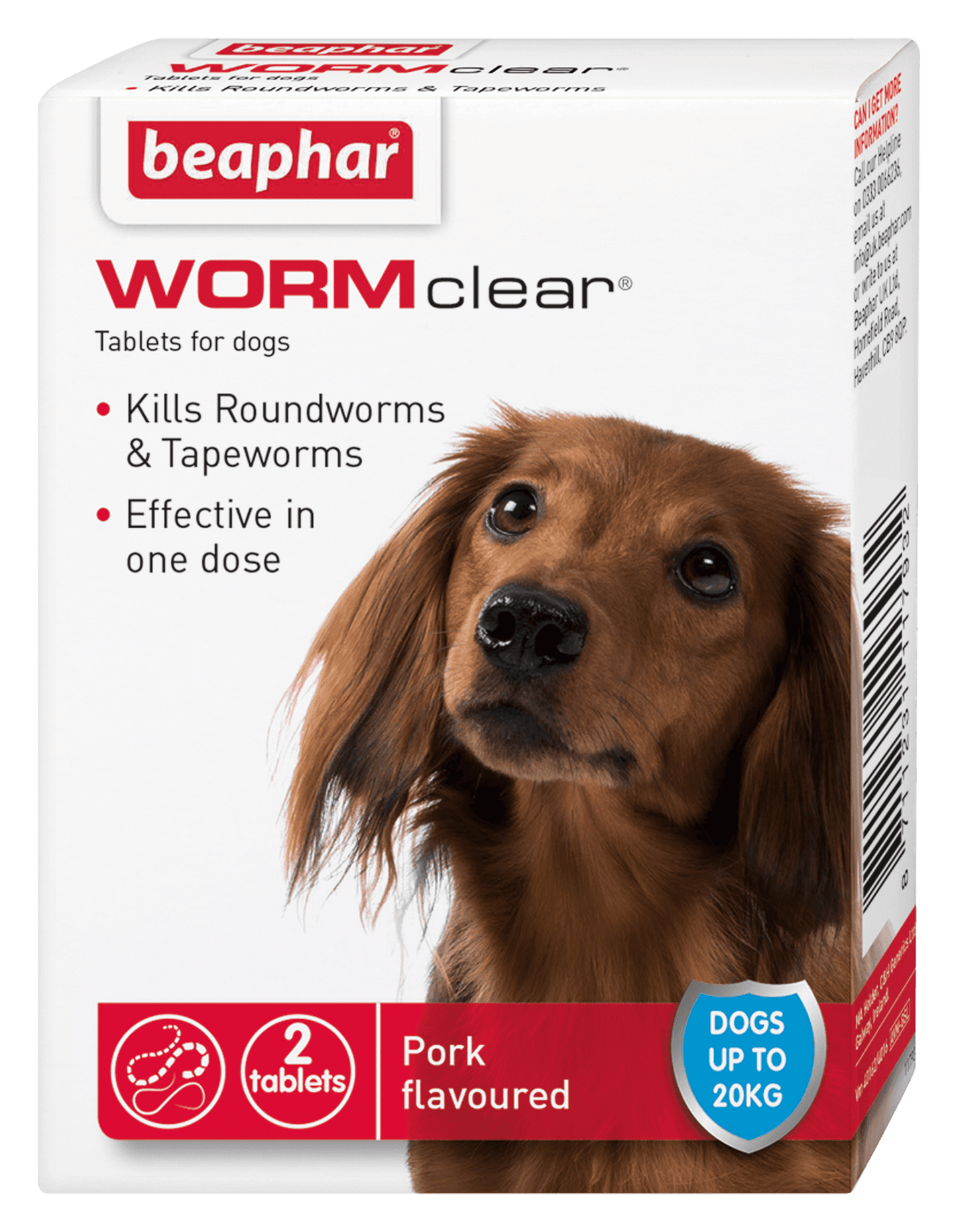 Beaphar WORMclear Worming Tablets for Dogs (up to 20kg) 2 tablets