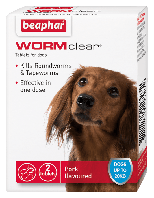 Beaphar WORMclear Worming Tablets for Dogs (up to 20kg) 2 tablets