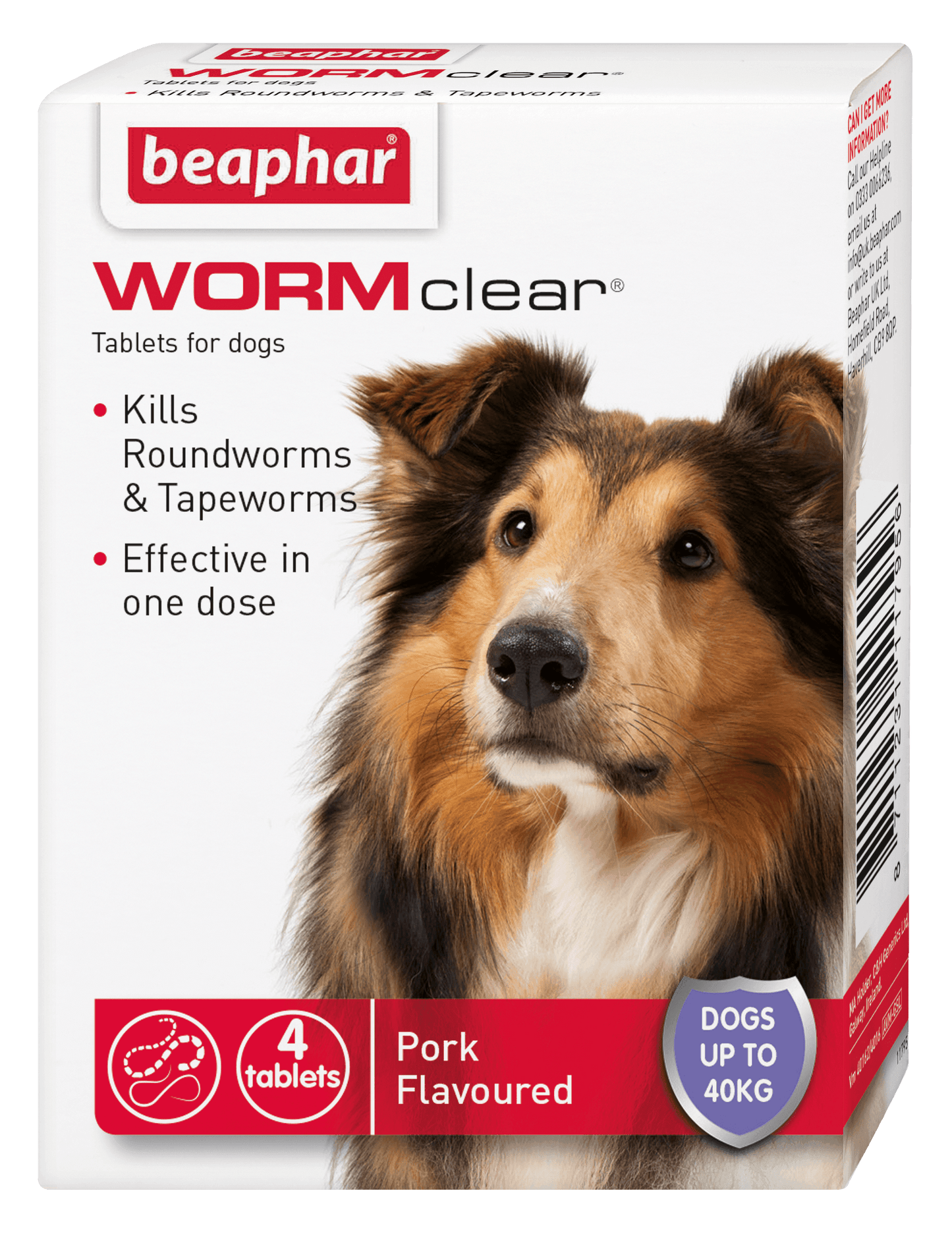 Beaphar WORMclear Worming Tablets for Dogs (up to 40kg) 4 tablets