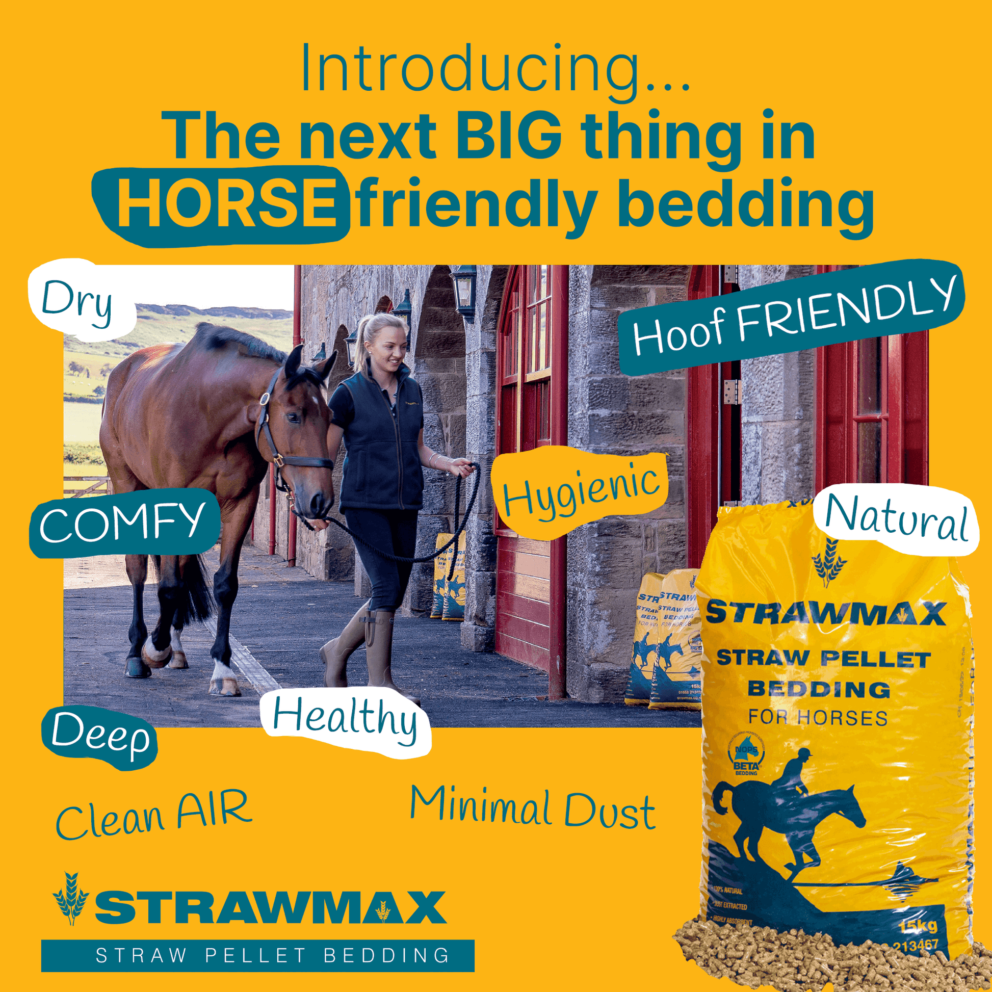 Bedmax Strawmax Straw Pellet 15kg - North East Pet Shop Bedmax