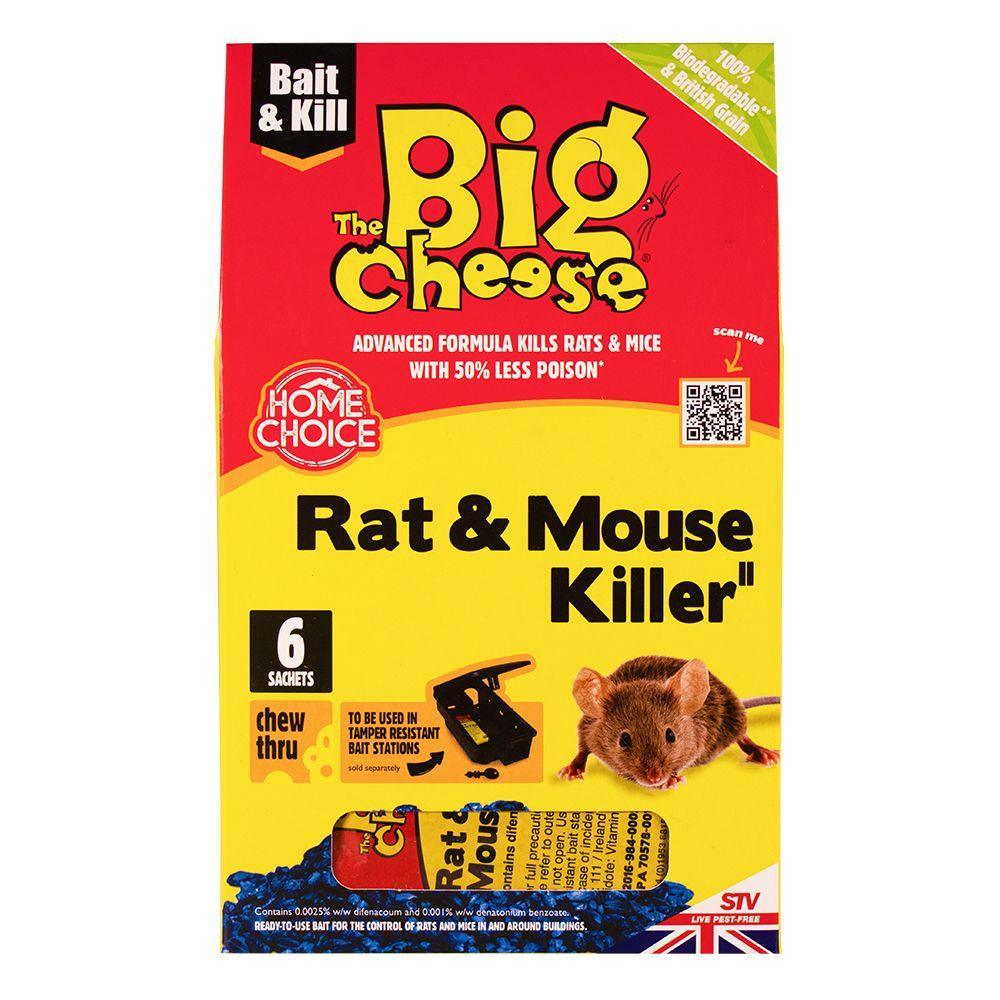 The Big Cheese Rat and Mouse Killer2 Grain Bait Sachets 25g