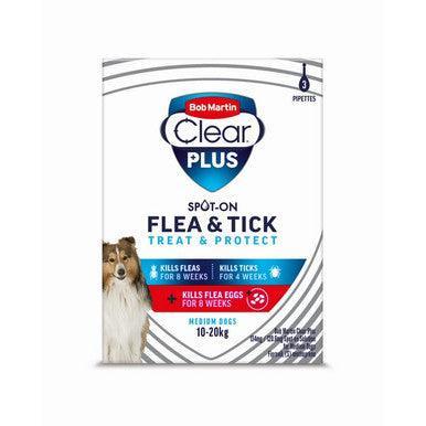 Bob Martin Clear PLUS 134mg / 120.6mg Spot On Solution for Medium Dogs 3T