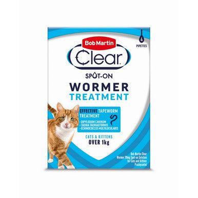 Bob Martin Clear Spot On Wormer for Cats and Kittens 4 Pipettes