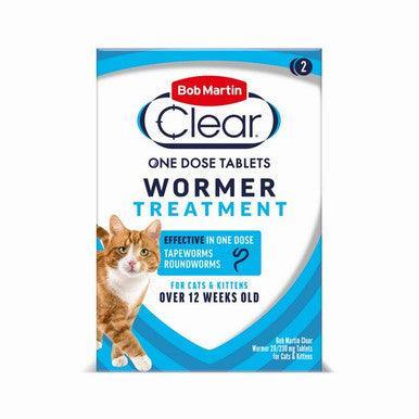 Bob Martin Clear 2 in 1 Wormer Tablets for Cats and Kittens 2 Tablets