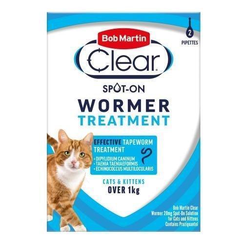 Bob Martin Clear Spot On Wormer for Cats and Kittens 2 Pipettes