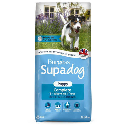 Burgess Supadog Puppy Rich in Chicken 12.5kg - North East Pet Shop Burgess