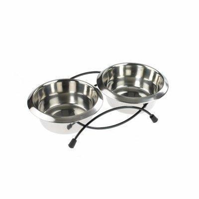 Classic Anti-Tip Twin Feeder & Dishes 2 x 950ml - North East Pet Shop Classic