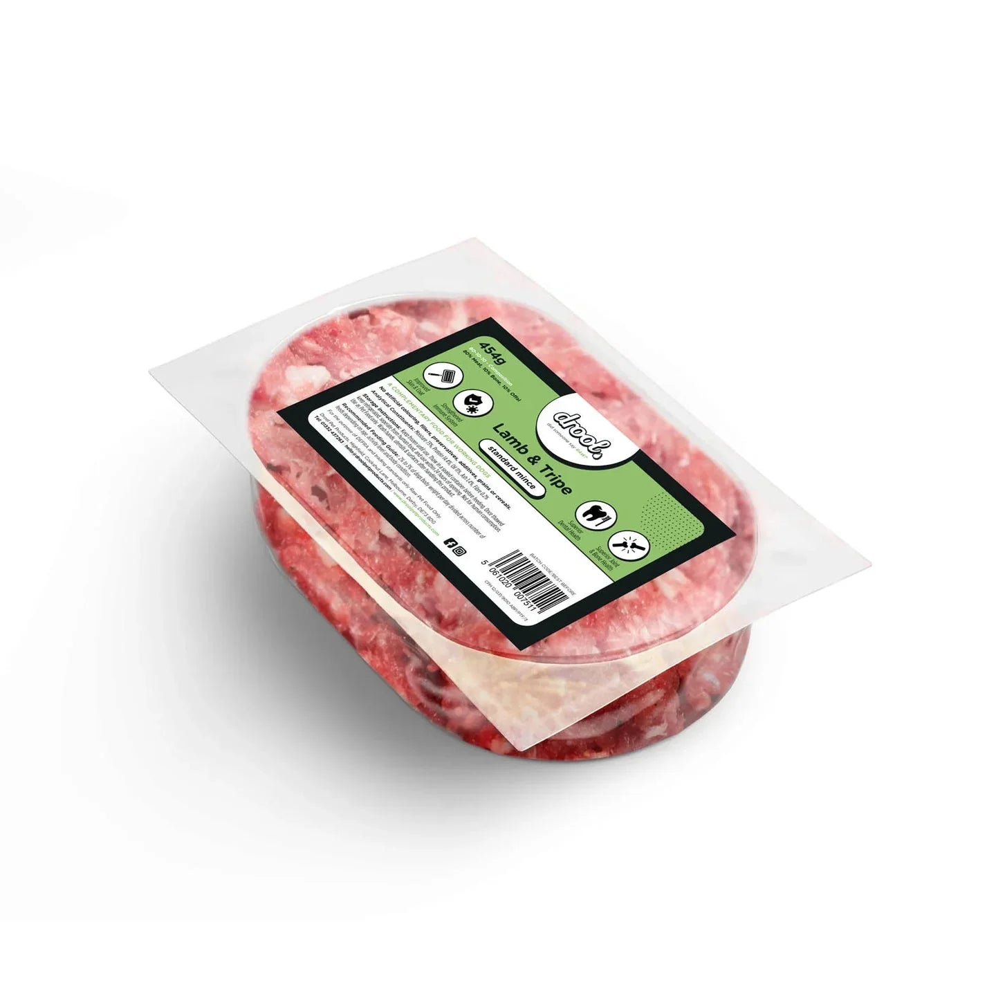 Drool Mince Standard Lamb & Lamb Tripe 454g - North East Pet Shop Drool
