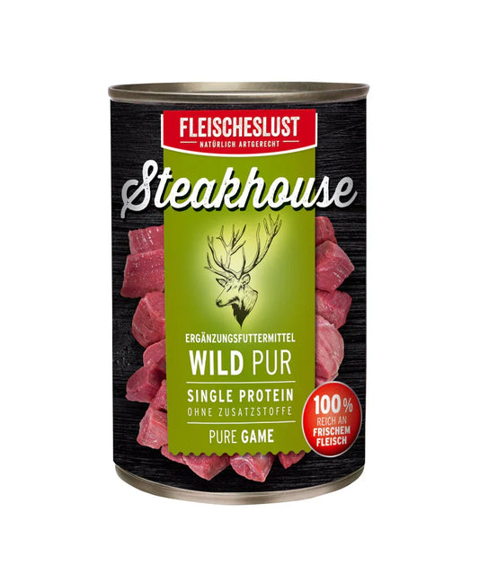 Fleischeslust Steakhouse Pure Game (6 x 400g) - North East Pet Shop FLEISCHESLUST