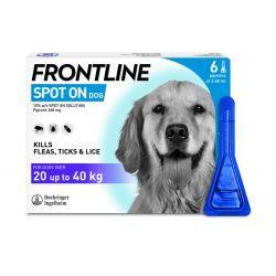 FRONTLINE Spot On Dog Large - 6 pipettes, 6's - North East Pet Shop Frontline