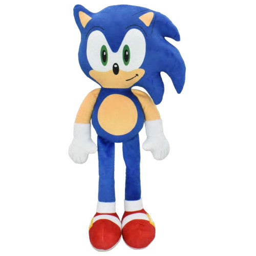 Happy Pet Sonic the Hedgehog Jumbo Sonic Figure, blue plush toy on white background