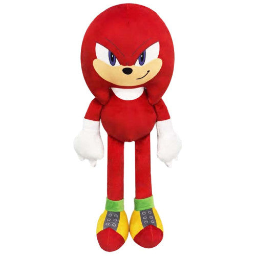 Happy Pet Sonic the Hedgehog Jumbo Knuckles Figure, red plush toy on white background