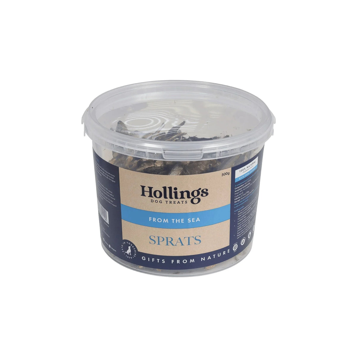 Hollings From the Sea - Sprats Tub 500g Bucket - North East Pet Shop Hollings