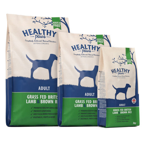 Healthy Paws Grass Fed British Lamb & Brown Rice Adult 2KG