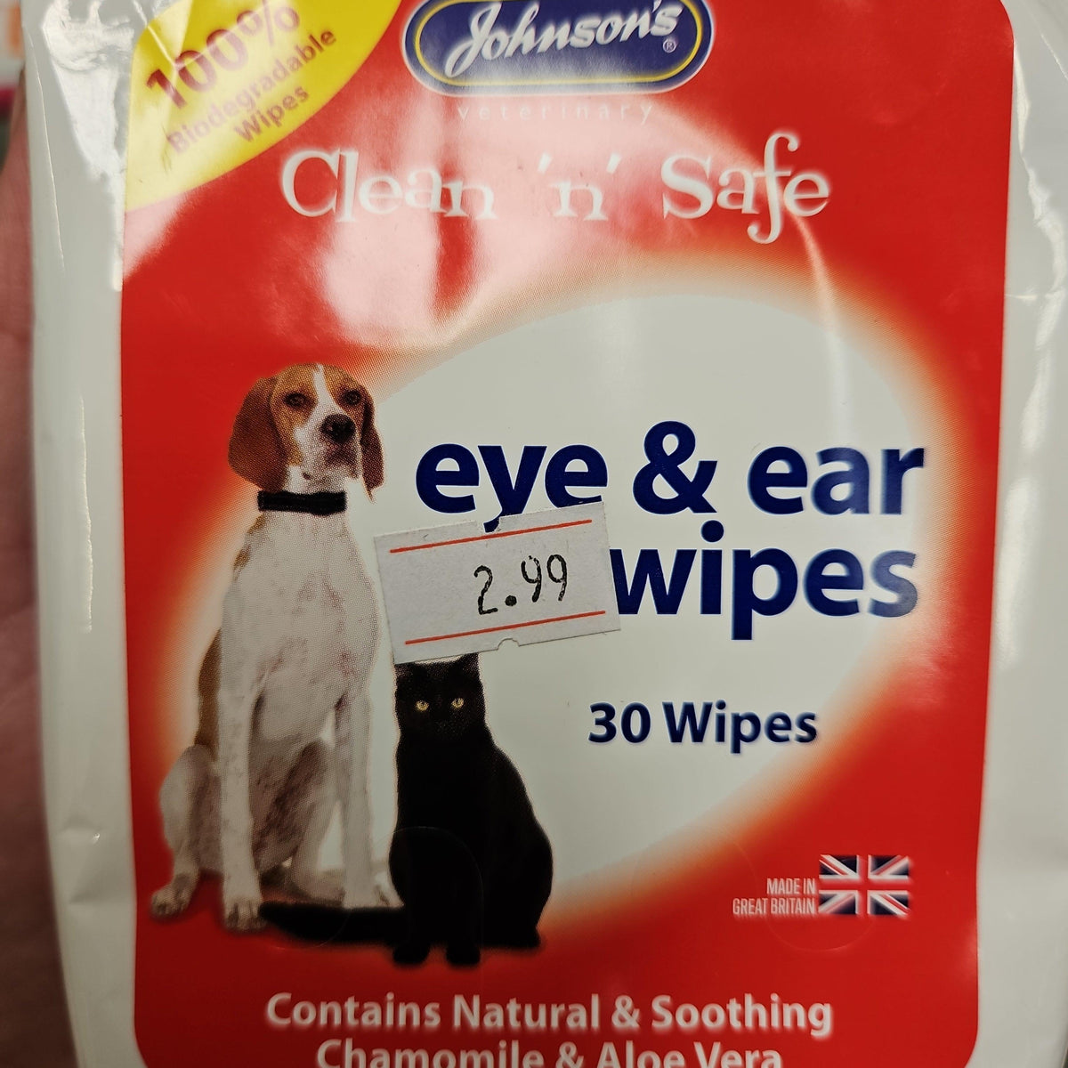 JVP Clean n Safe Eye and Ear Wipes 30 wipes