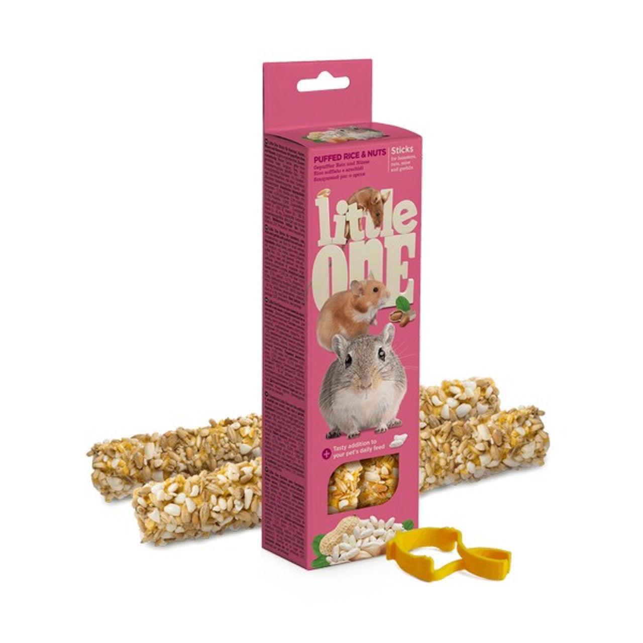 Little One Sticks For Hamsters, Rats, Mice And Gerbils With Puffed Rice And Nuts 2x55G - North East Pet Shop The Little One
