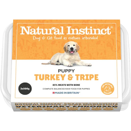 Natural Instinct Puppy (Turkey & Tripe) 2x500g - North East Pet Shop Nutriment