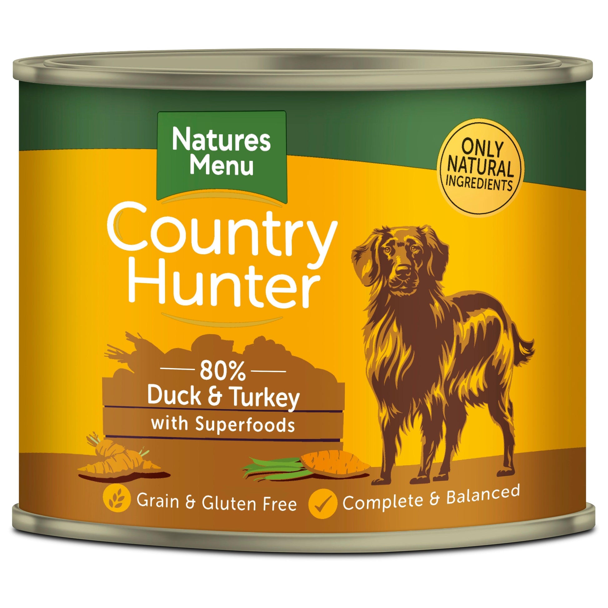 Natures Menu Ctry Hunter Dog Tins Dck&T 6x600g - North East Pet Shop Natures Menu