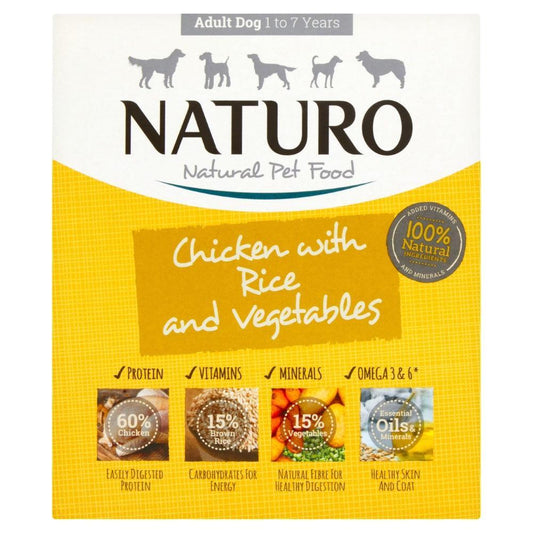 Naturo Adult Chicken with Rice & Veg Trays 400g - North East Pet Shop Naturo