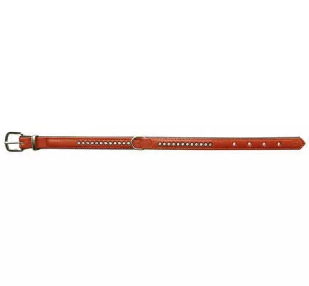 Nobby Double Back Swarovski Crystal Collar Terracotta 22mm x 47cm