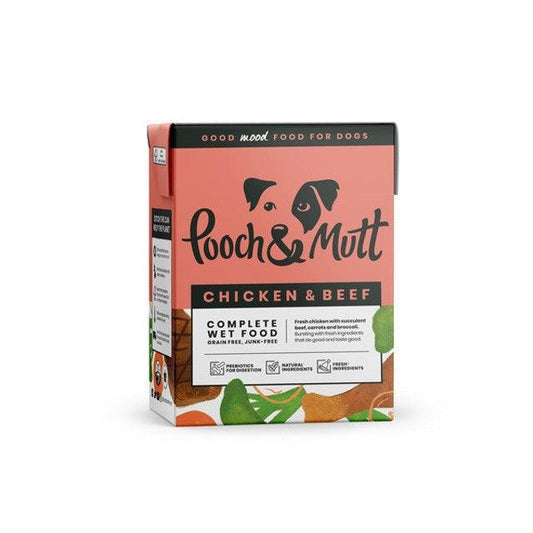 Pooch & Mutt Chicken & Beef 375g 12 Tetra Pack - North East Pet Shop Pooch & Mutt
