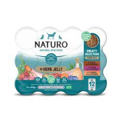 Naturo Adult Dog Meat Chunks in Herb Jelly 12pk, 390g
