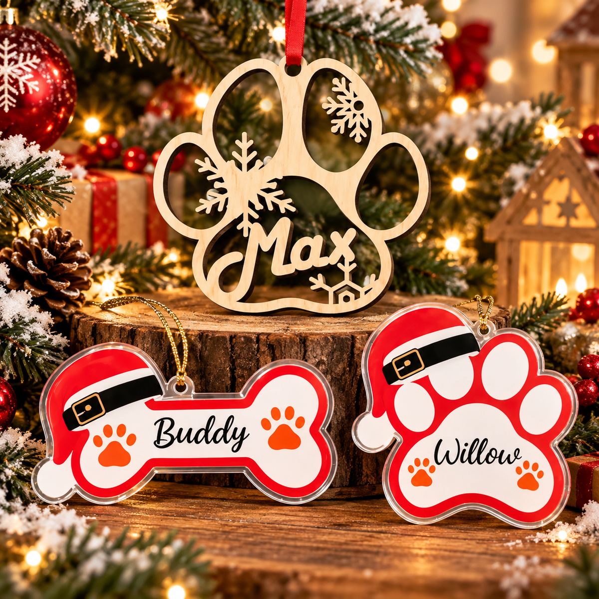 Personalised Pet Christmas Tree Ornament – Paw & Bone Designs