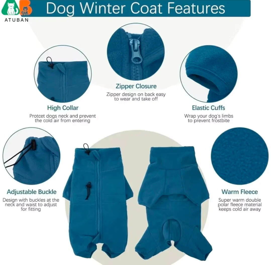 Dog Winter Fleece - blue-1 / xs