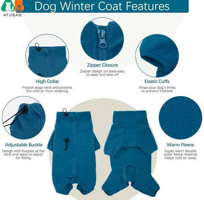 Dog Winter Fleece - blue-1 / xs
