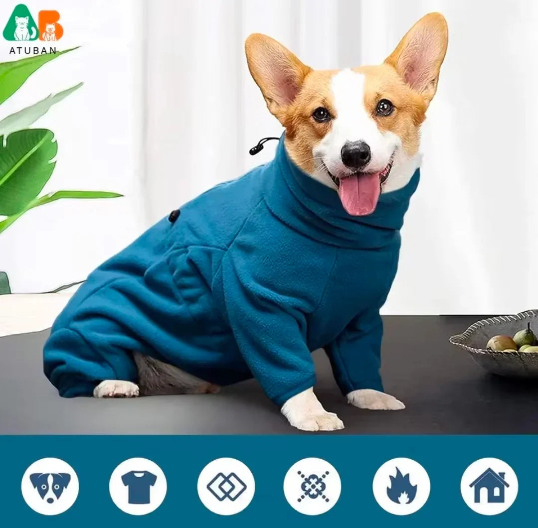 Dog Winter Fleece - blue-1 / medium-1