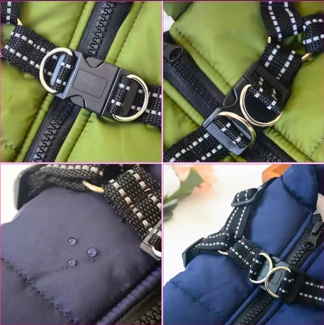 Sports Warm Dog Harness Coat - 2 Extra Large / Black
