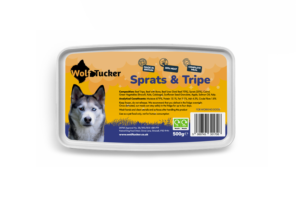 Wolf Tucker Working Dog Sprats & Tripe Meal 500g