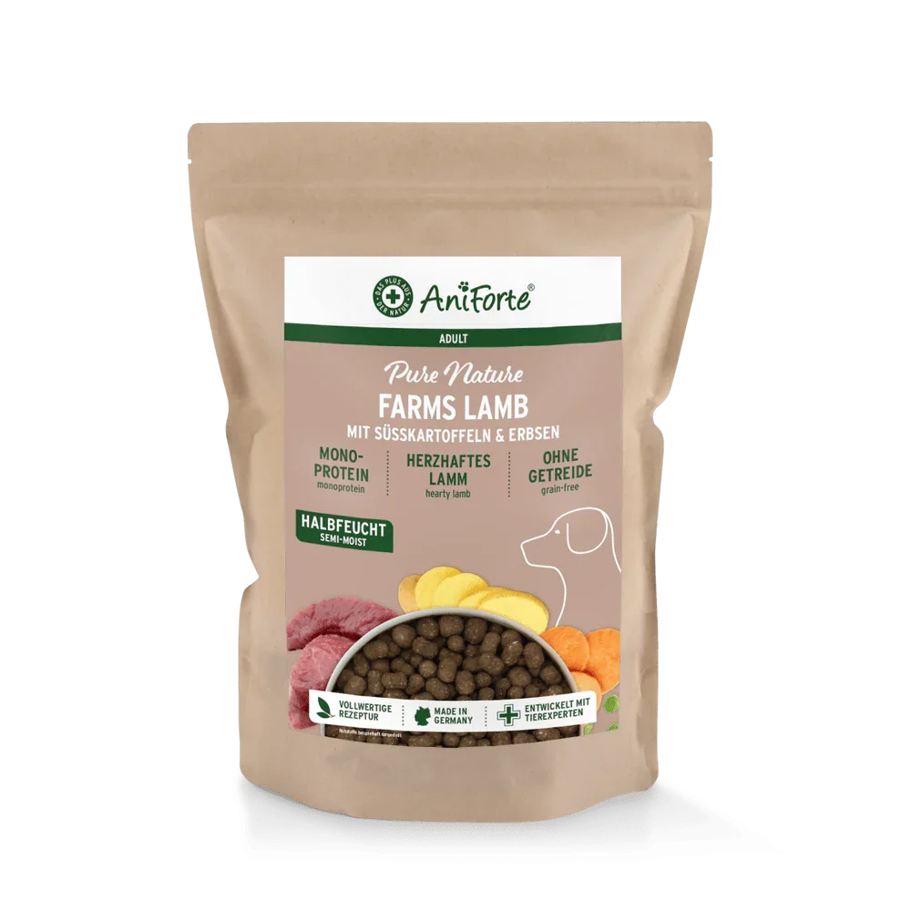 AniForte® Semi Moist Cold-Pressed Dog Food Lamb - 500g