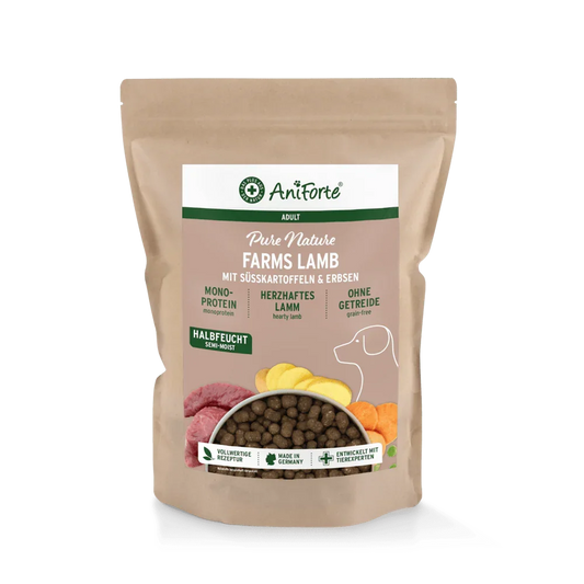 AniForte® Semi Moist Cold-Pressed Dog Food Lamb - 500g