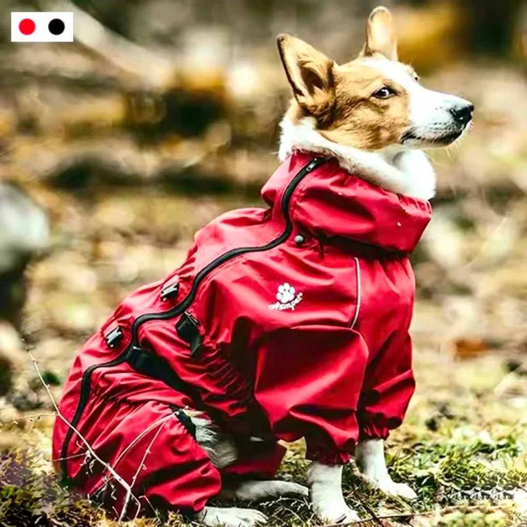 Dog Waterproof Jump Suit - S / Red