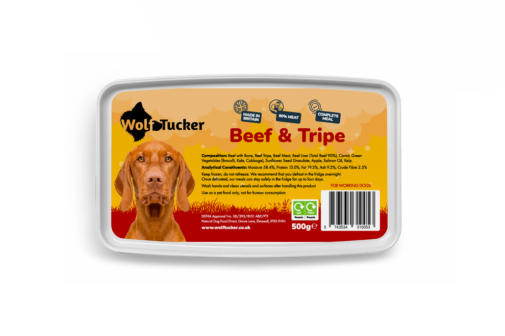 Wolf Tucker Working Dog Beef & Tripe Meal 500g