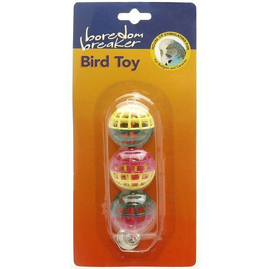 Boredom Breaker Budgie & Canary Lattice Balls W/bell Pk3