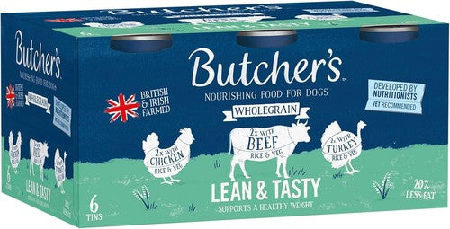Butcher's Lean & Tasty Low Fat Dog Food Cans – 6 x 390g / 12 x 390g / 18 x 390g – product view 3