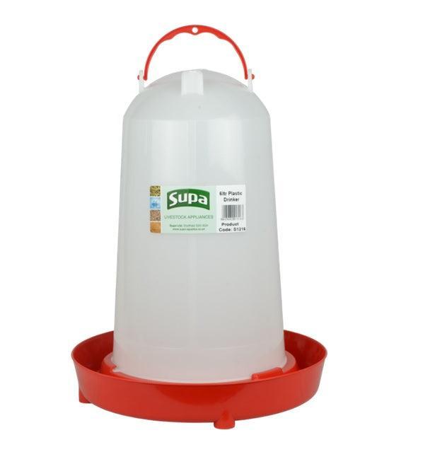 Supa Red and White Poultry Drinker 6L