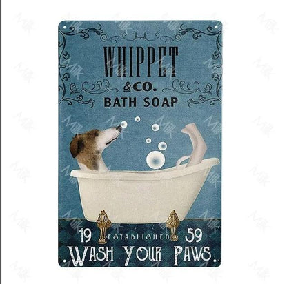 Whippet Dog Tin Sign - North East Pet Shop Dog Shack UK
