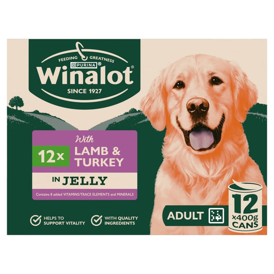 Winalot Turkey & Lamb Chunks in Jelly 12 Pack 400g