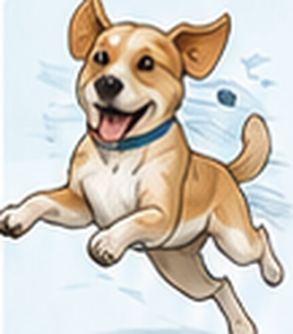 Illustrated dog representing our North East pet community